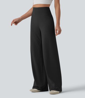 High Waisted Tummy Control Straight Leg Casual Pants with Pocket High Waisted Tummy Control Straight Leg Casual Pants with Pocket