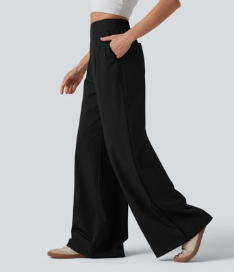 High Waisted Wide Leg Casual Pants with Pockets