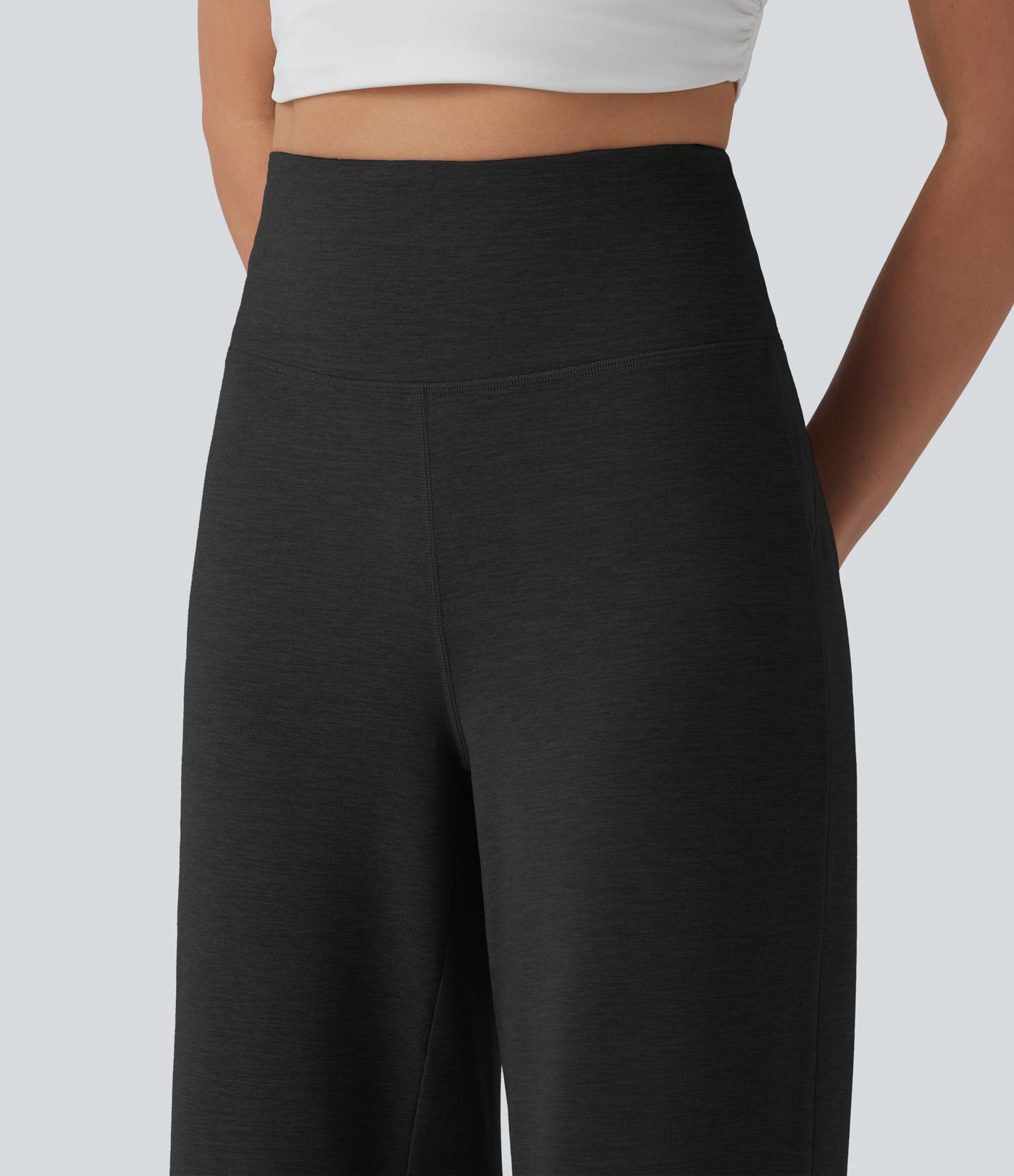 High Waisted Tummy Control Straight Leg Casual Pants with Pocket High Waisted Tummy Control Straight Leg Casual Pants with Pocket