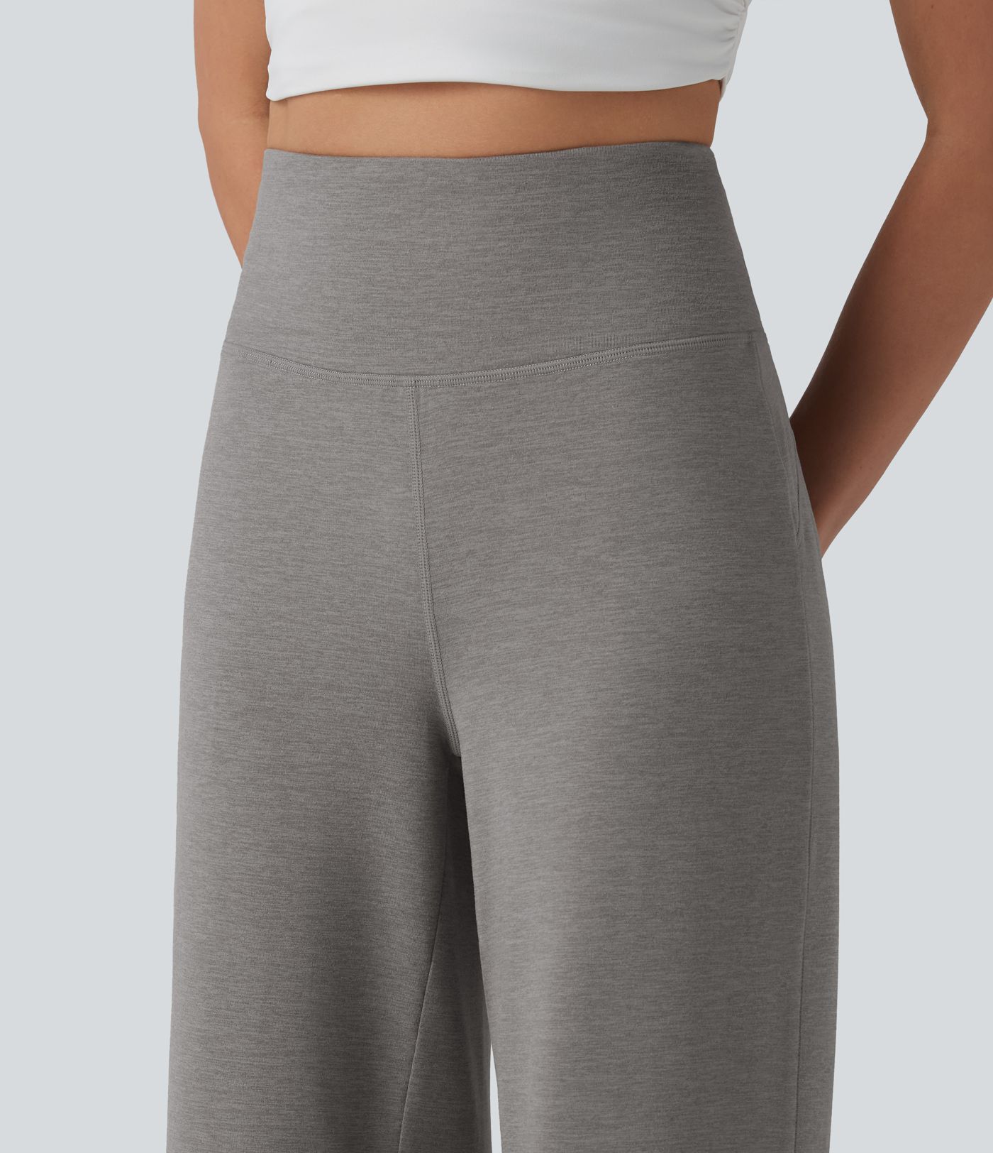 High Waisted Tummy Control Straight Leg Casual Pants with Pocket