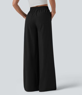 High Waisted Wide Leg Casual Pants with Pockets