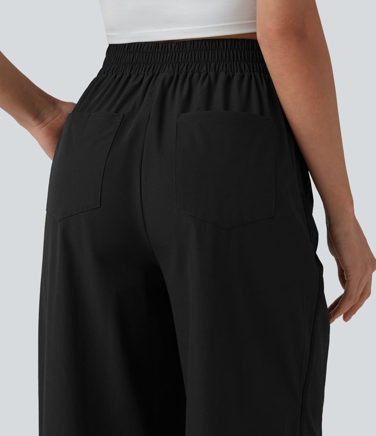 High Waisted Wide Leg Casual Pants with Pockets
