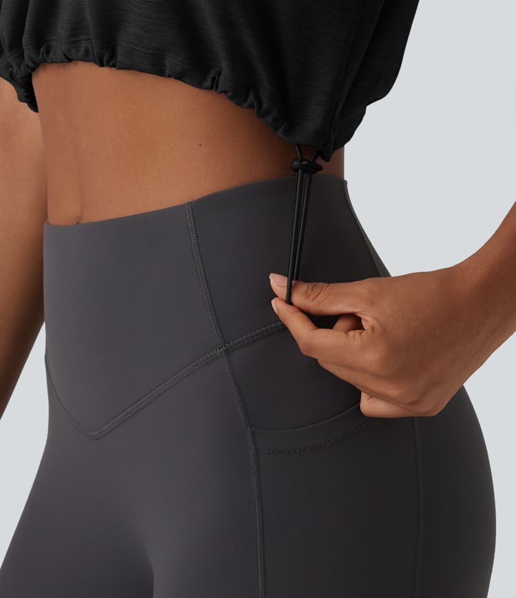 Hooded Sleeveless Half Zip Cropped Yoga Tank Top