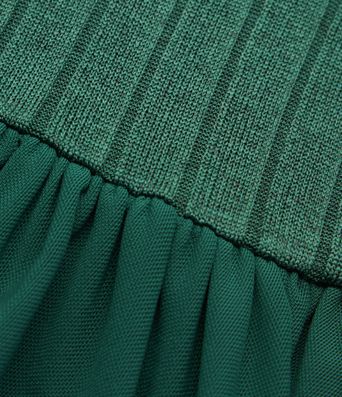 Robe mini décontractée et fluide à encolure ronde, manches courtes et empiècements en résille contrastante