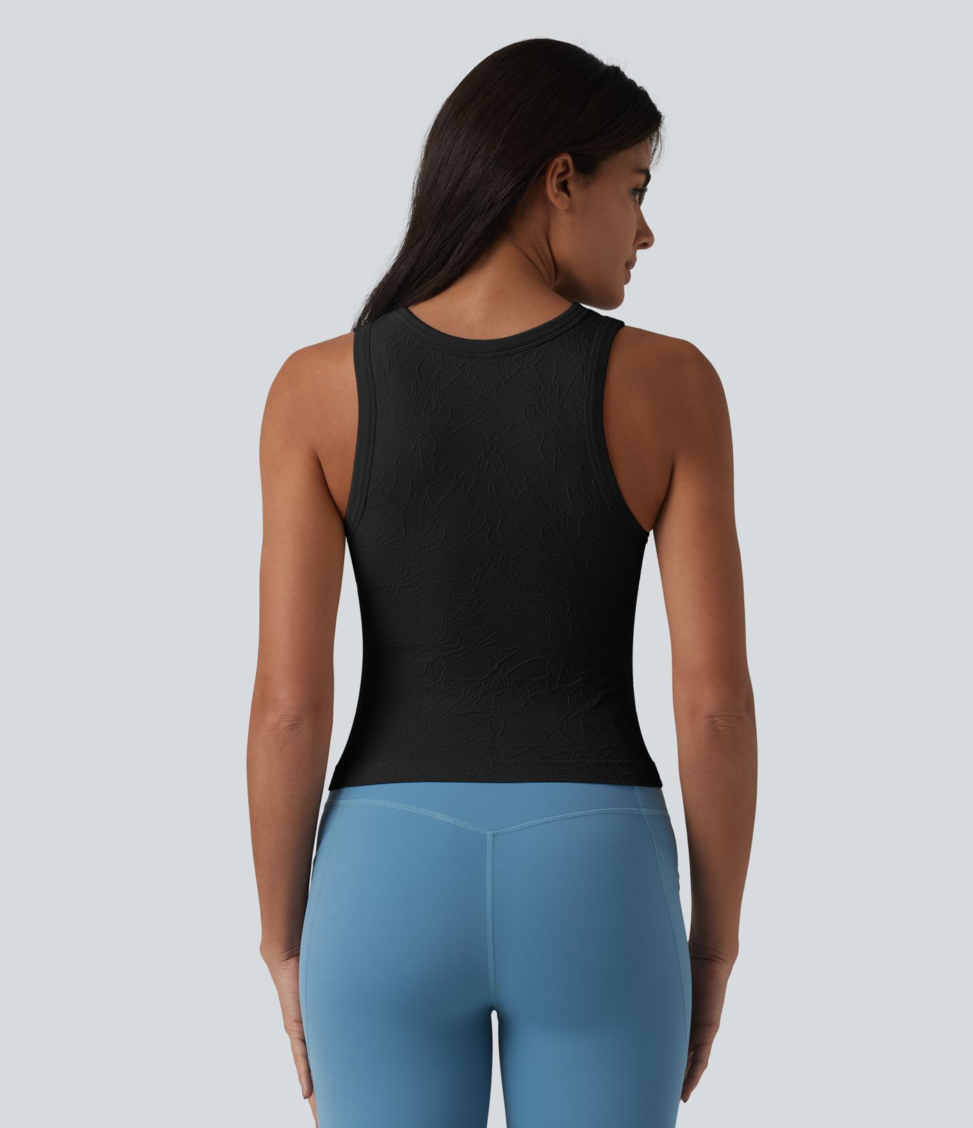 OneForm Seamless Flow Round Neck Built-in Bra Yoga Tank Top