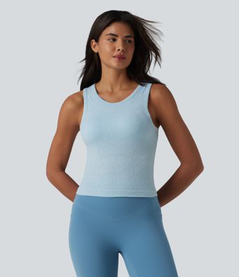 OneForm Seamless Flow Round Neck Built-in Bra Yoga Tank Top