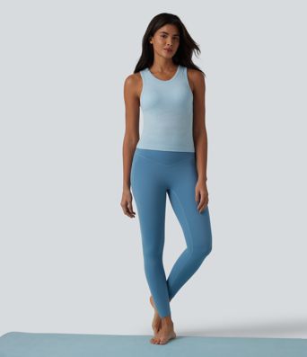 OneForm Seamless Flow Round Neck Built-in Bra Yoga Tank Top