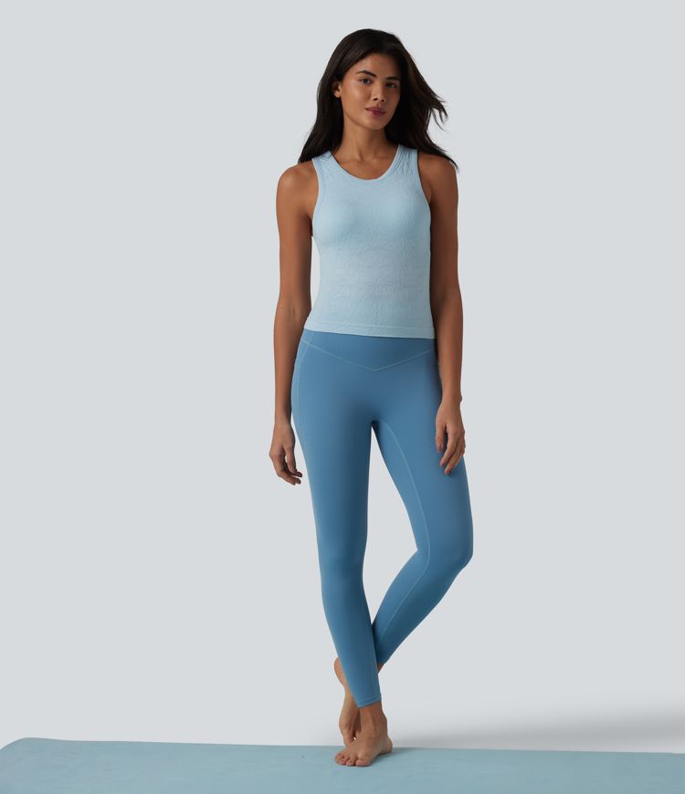 OneForm Seamless Flow Round Neck Built-in Bra Yoga Tank Top