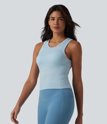 OneForm Seamless Flow Round Neck Built-in Bra Yoga Tank Top