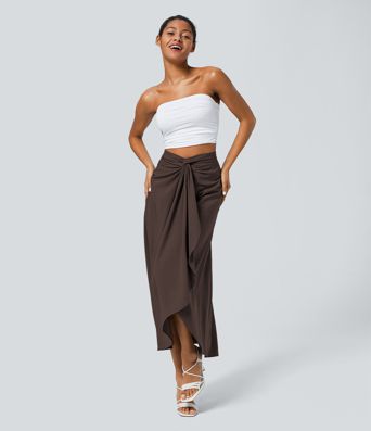 Breezeful™ High Waisted Wrapped Tie Back Quick Dry Skirt