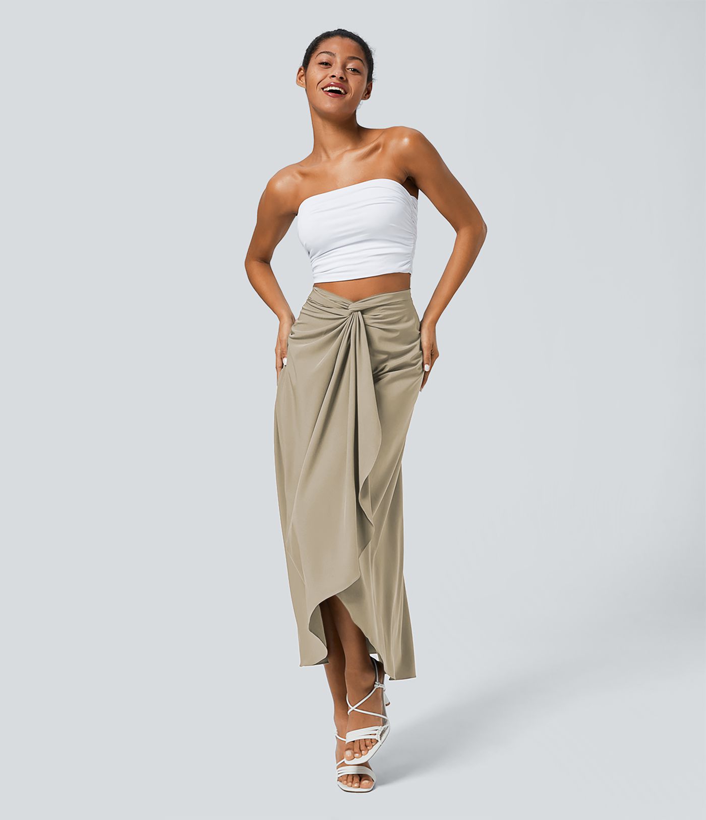 Breezeful™ High Waisted Wrapped Tie Back Quick Dry Skirt