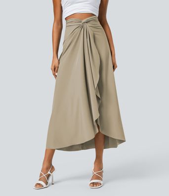 Breezeful™ High Waisted Wrapped Tie Back Quick Dry Skirt