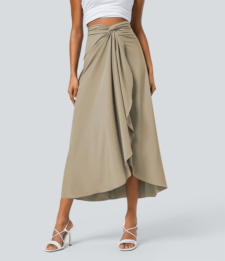 Breezeful™ High Waisted Wrapped Tie Back Quick Dry Skirt