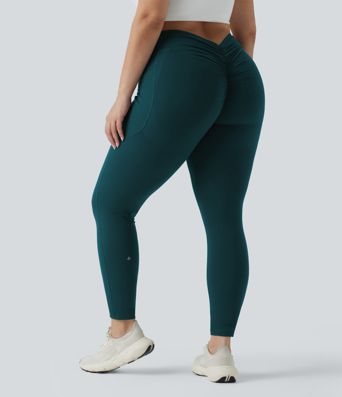 Halara UltraSculpt™ Legging yoga grande taille froncé taille haute gainant et sculptant avec poches