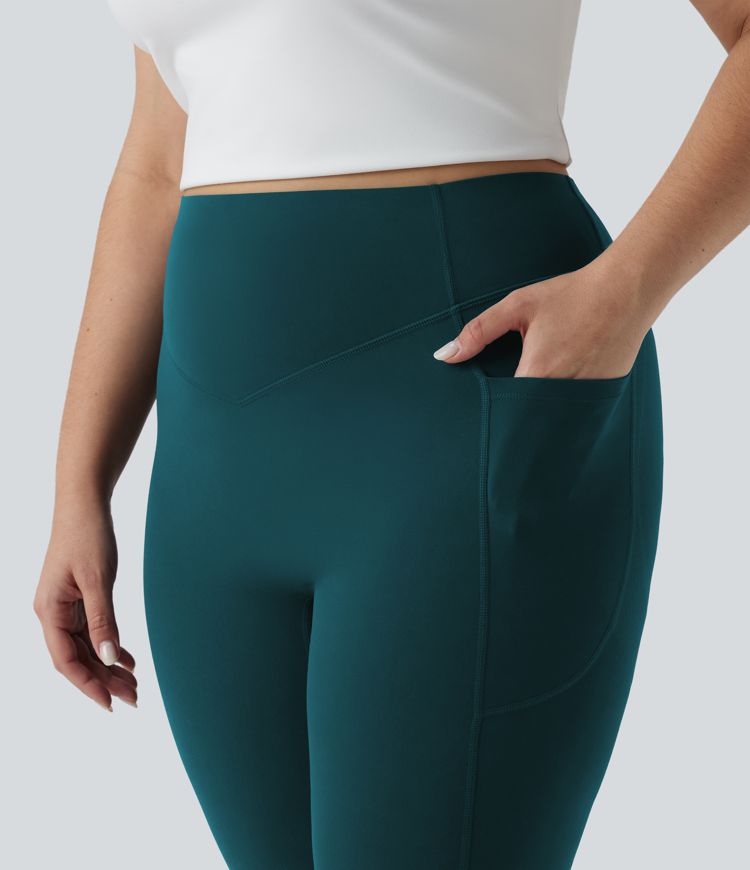 Halara UltraSculpt™ Legging yoga grande taille froncé taille haute gainant et sculptant avec poches