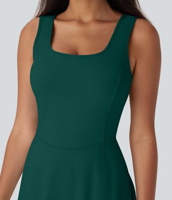 Softlyzero™ Airy Backless Crisscross U Neck 2-in-1 Side Pocket Mini Cool Touch Dance Active Dress-Easy Peezy