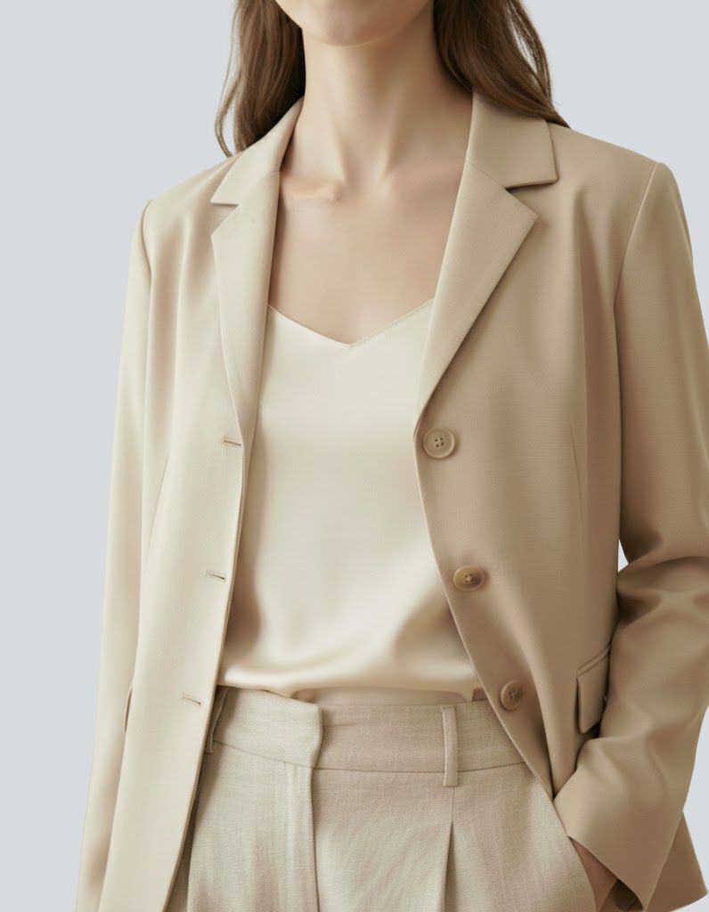 Notched Collar Long Sleeve Work Blazer