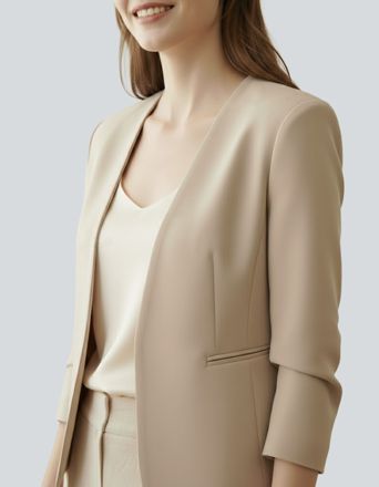 Open Front Long Sleeve Work Blazer