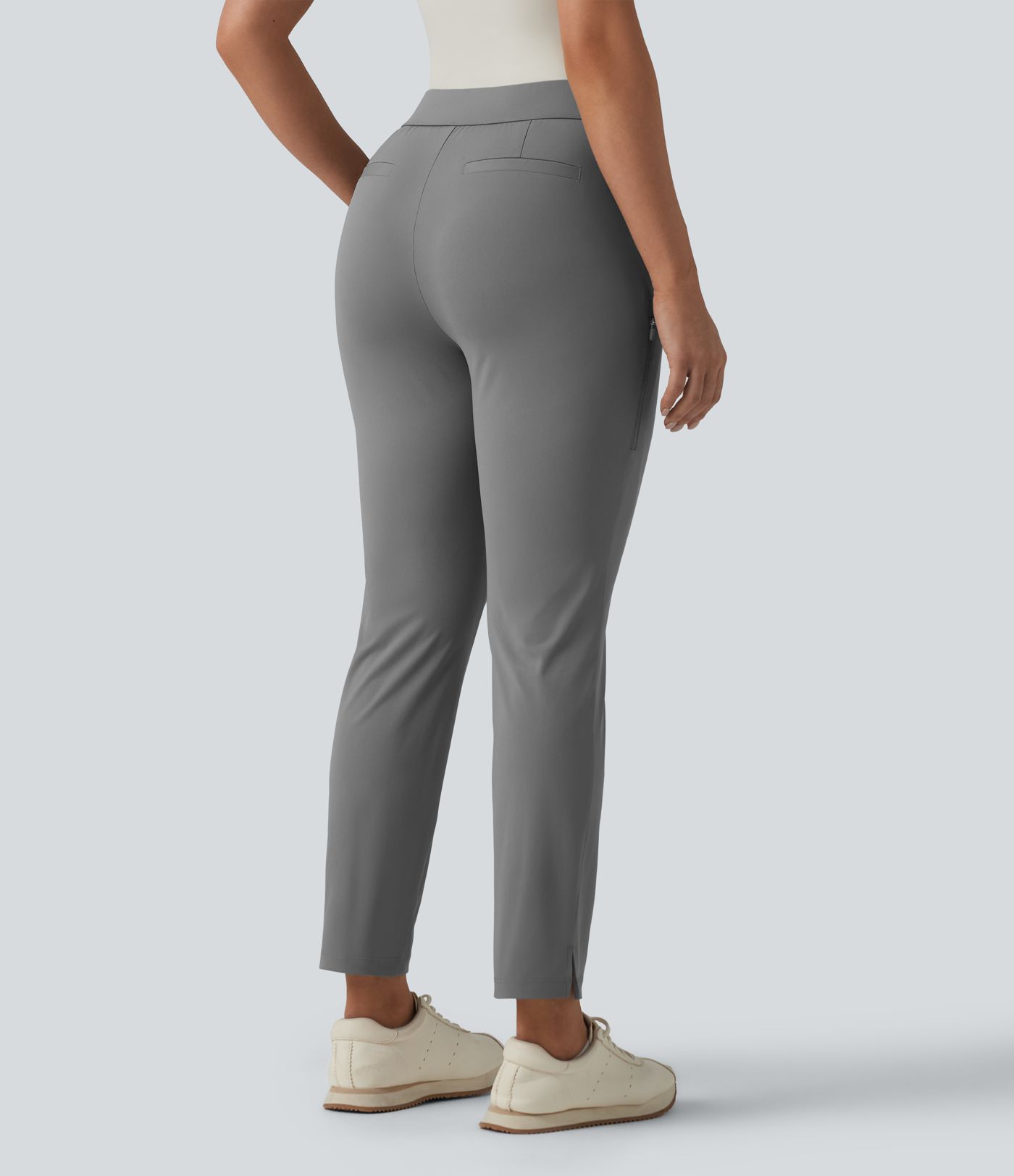 High Waisted Tapered Golf Pants with Pockets