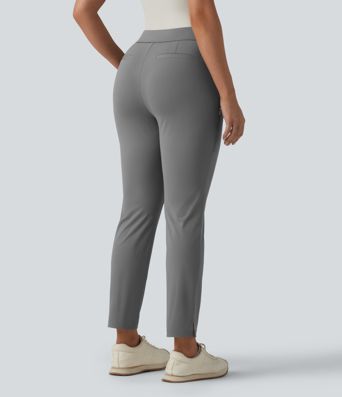High Waisted Tapered Golf Pants with Pockets