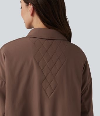 Long Sleeve Casual Padded Jacket with Pockets