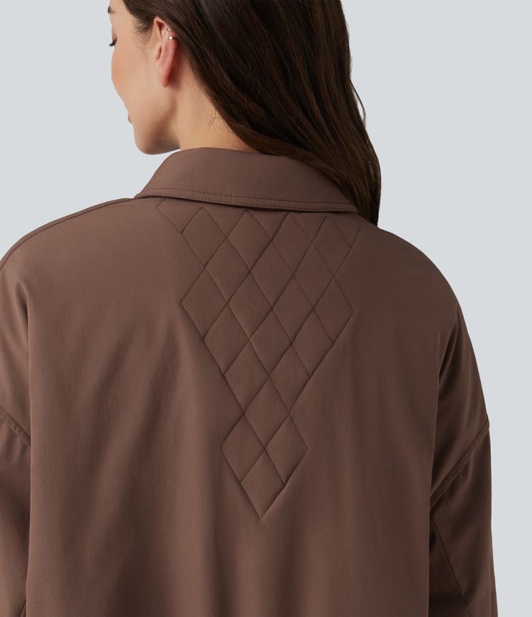 Long Sleeve Casual Padded Jacket with Pockets