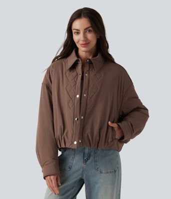 Long Sleeve Casual Padded Jacket with Pockets