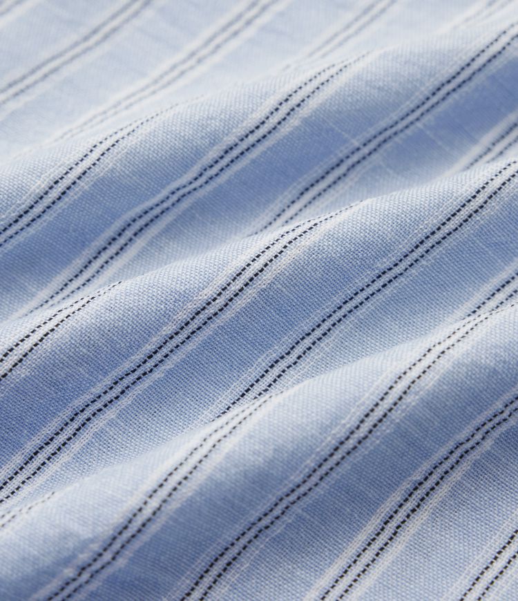 Abito sottoveste casual midi a righe con allacciatura a corsetto e tasche.