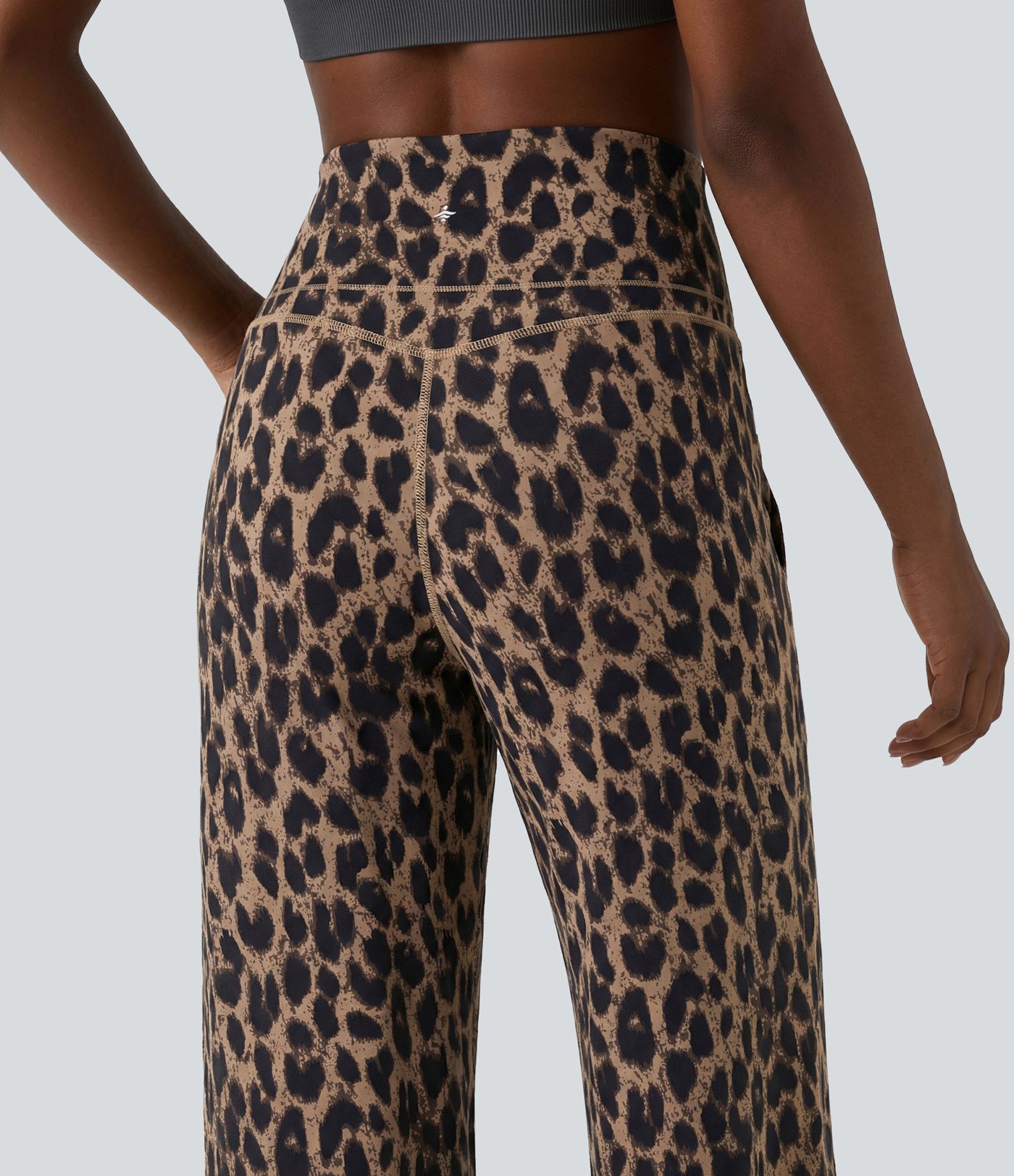 Halara UltraSculpt™ Leopard Print High Waisted Tummy Control Straight Leg Yoga Pants with Pockets