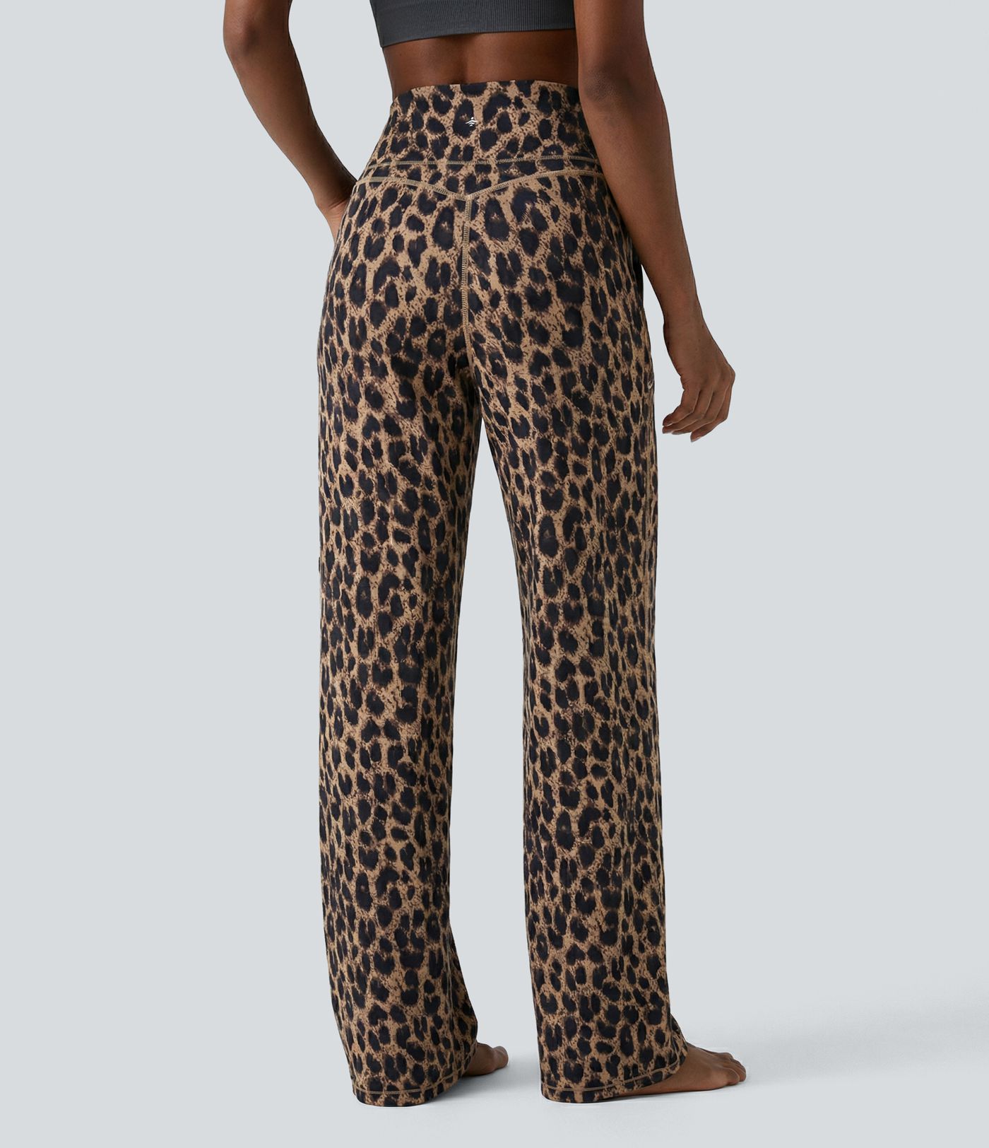 Halara UltraSculpt™ Leopard Print High Waisted Tummy Control Straight Leg Yoga Pants with Pockets