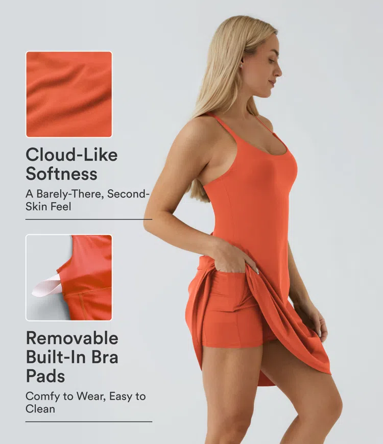 Everyday Softlyzero™ Airy rückenfreies 2-in-1-Aktivitätskleid – Euphoria Air – längeres Kleid und verstellbare Träger-UPF50+