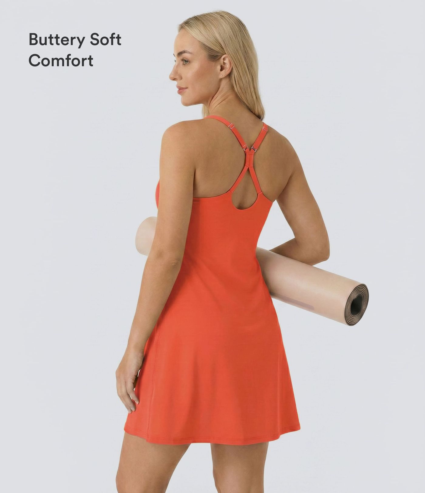 Everyday Softlyzero™ Airy Vestido deportivo tacto fresco 2 en 1 sin espalda - Euphoria Air - Vestido más largo tirante ajustable-UPF50+