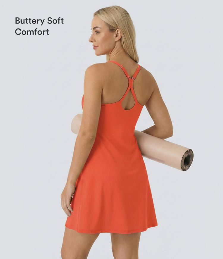 Everyday Softlyzero™ Airy Vestido deportivo tacto fresco 2 en 1 sin espalda - Euphoria Air - Vestido más largo tirante ajustable-UPF50+