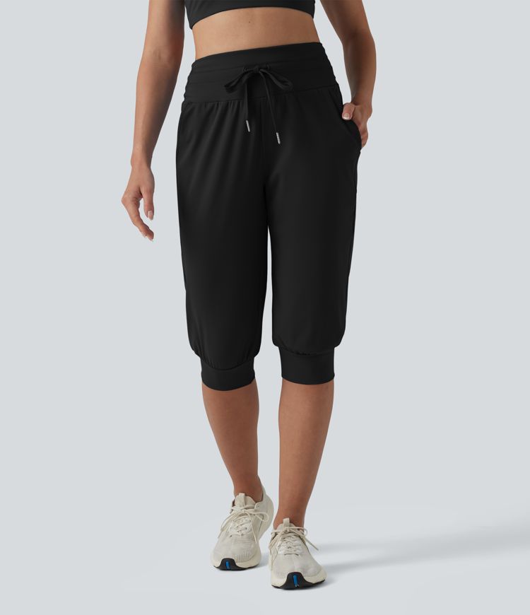 SoftlyZero™ Plush High Waisted Drawstring Tummy Control Yoga Pedal Pushers Joggers with Pockets SoftlyZero™ Plush High Waisted Drawstring Tummy Control Yoga Pedal Pushers Joggers with Pockets