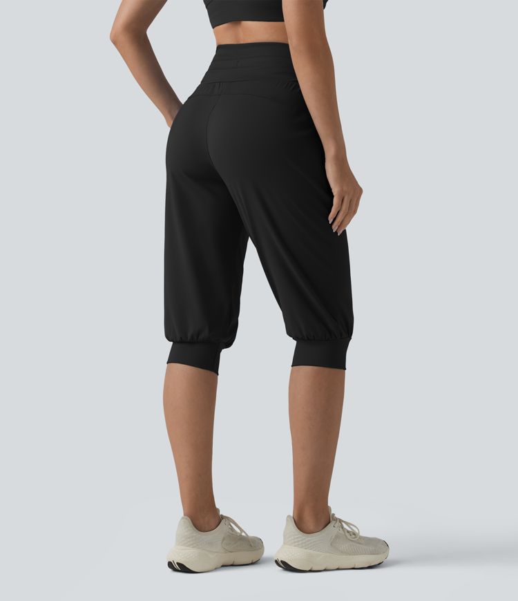 SoftlyZero™ Plush High Waisted Drawstring Tummy Control Yoga Pedal Pushers Joggers with Pockets SoftlyZero™ Plush High Waisted Drawstring Tummy Control Yoga Pedal Pushers Joggers with Pockets