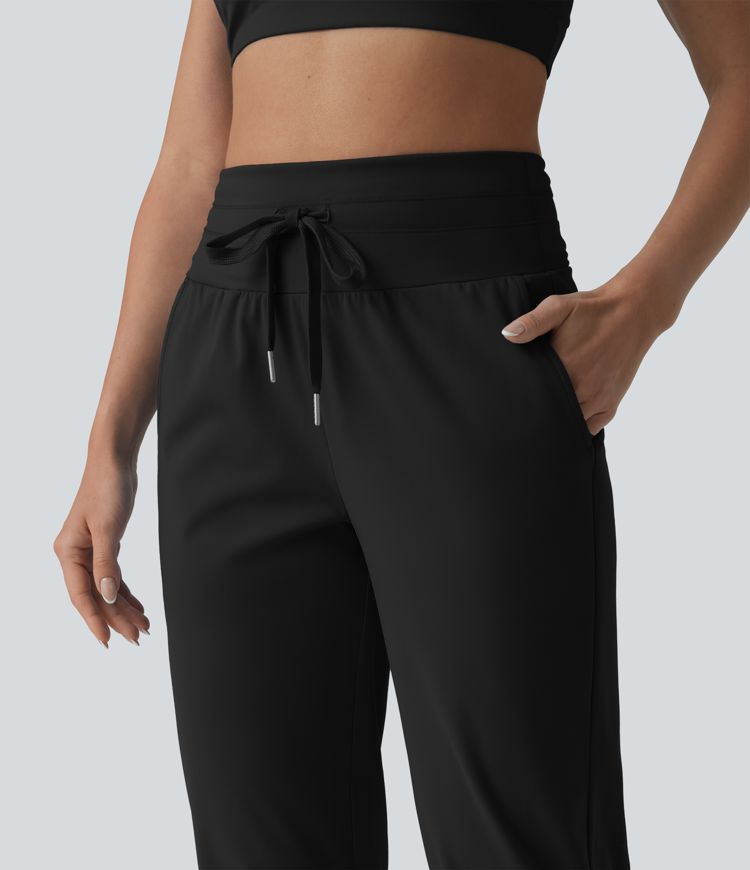 SoftlyZero™ Plush High Waisted Drawstring Tummy Control Yoga Pedal Pushers Joggers with Pockets SoftlyZero™ Plush High Waisted Drawstring Tummy Control Yoga Pedal Pushers Joggers with Pockets
