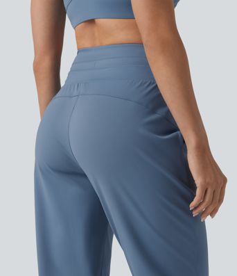 Softlyzero™ Plush - Pedal-Pusher-Jogginghose mit hohem Bund, Seitentaschen, Bauchkontrolle und Kordelzug