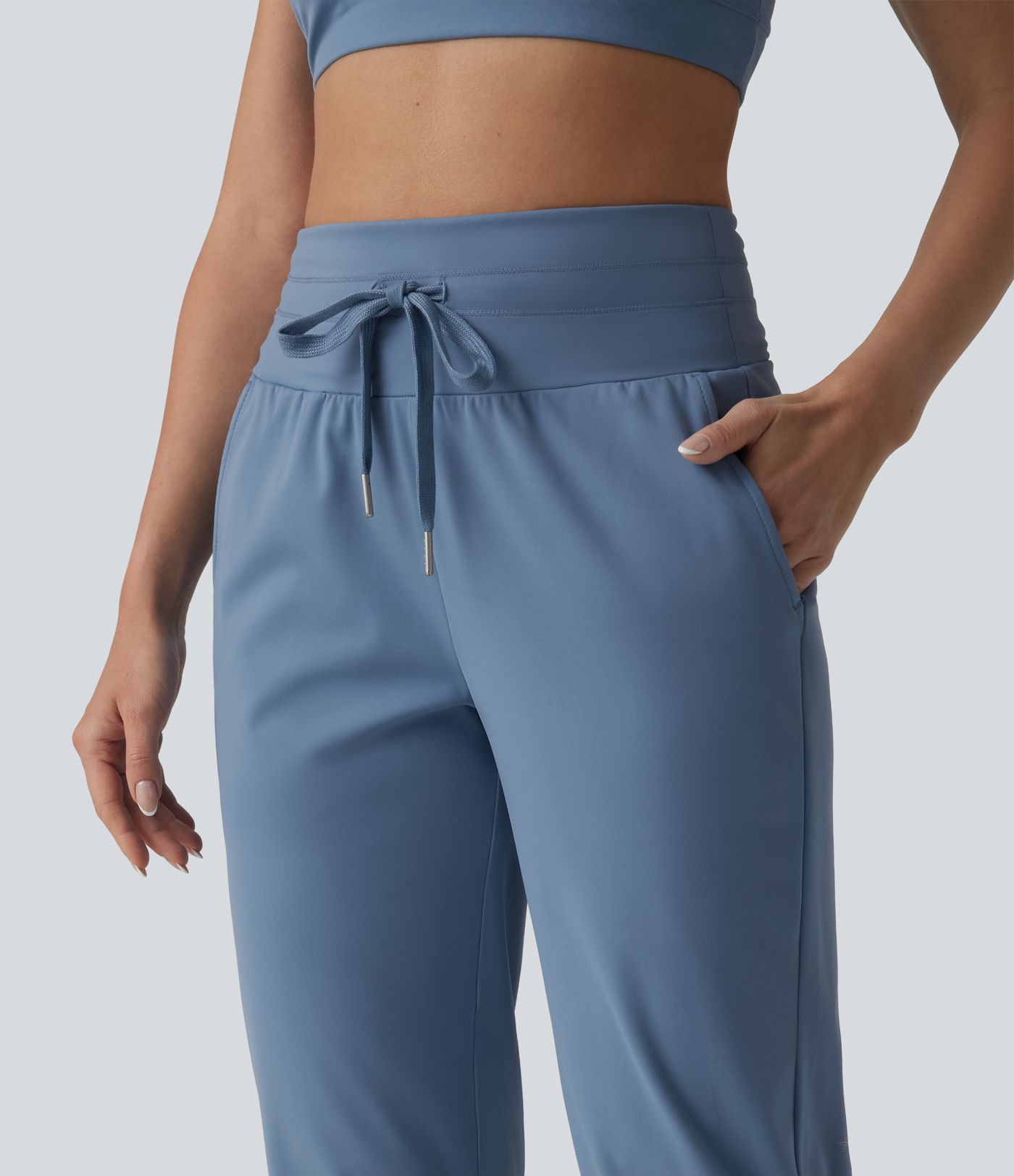 Softlyzero™ Plush - Pedal-Pusher-Jogginghose mit hohem Bund, Seitentaschen, Bauchkontrolle und Kordelzug