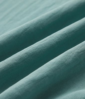 Robe midi col V manches courtes aspect lin avec poches