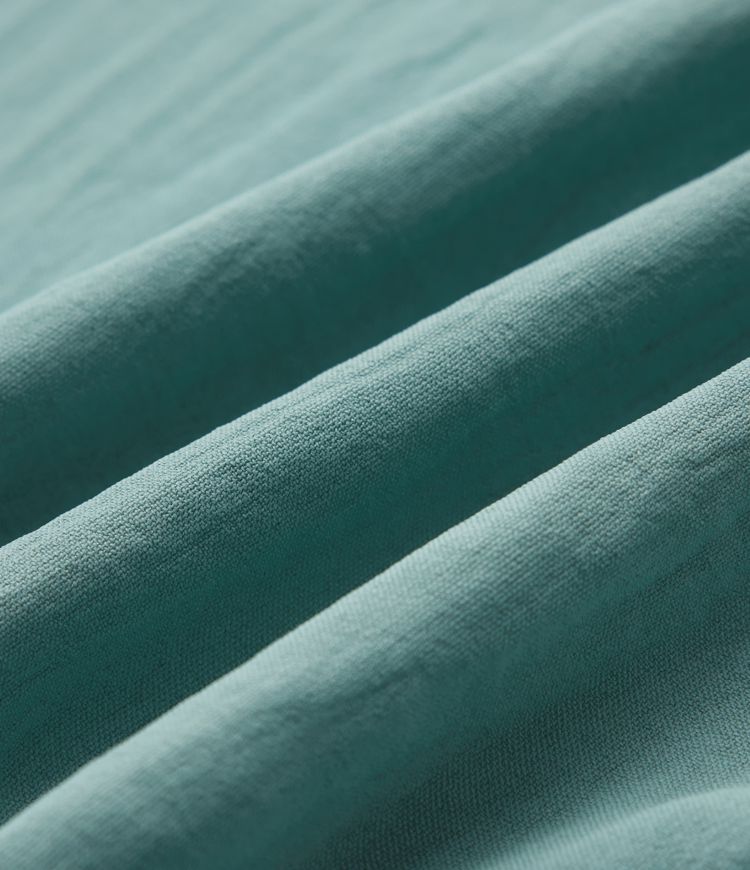 Robe midi col V manches courtes aspect lin avec poches