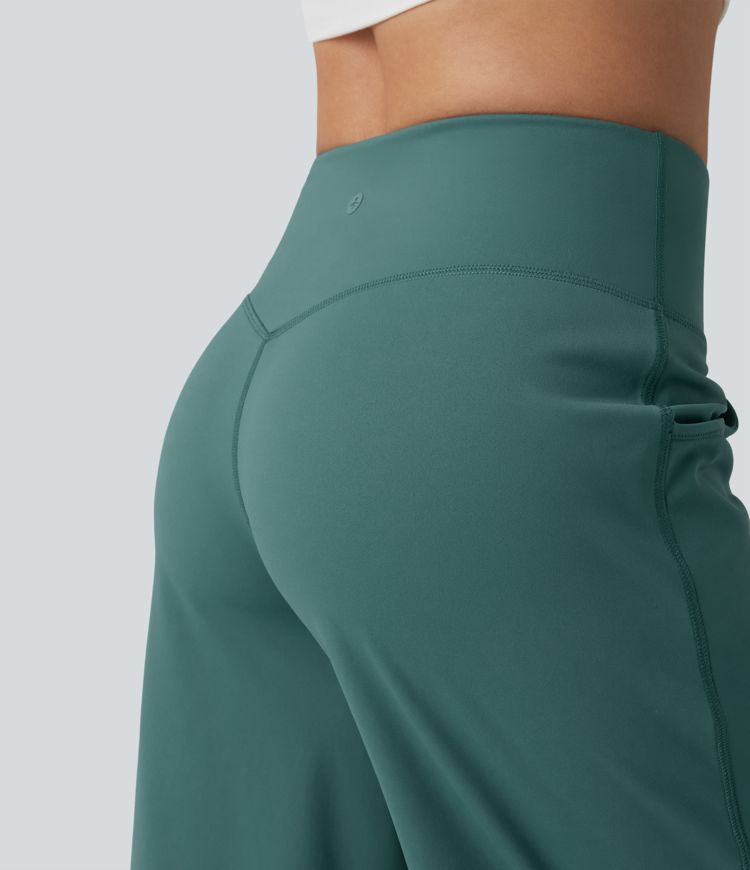 SoftlyZero™ Airy High Waisted Tummy Control Cool Touch Casual Capri Baggy Pants with Pockets