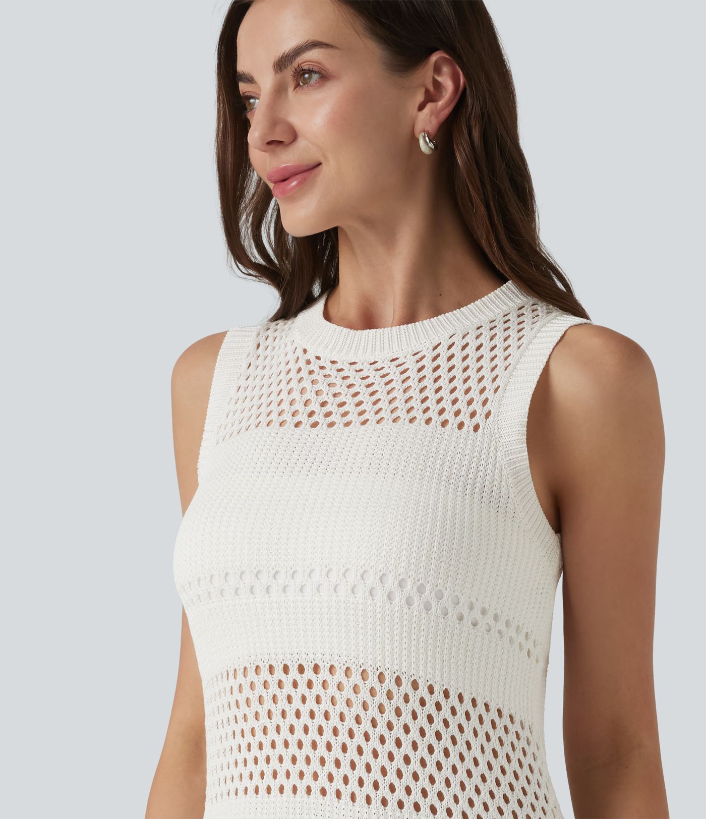 Round Neck Sleeveless Cut Out Mini Dress