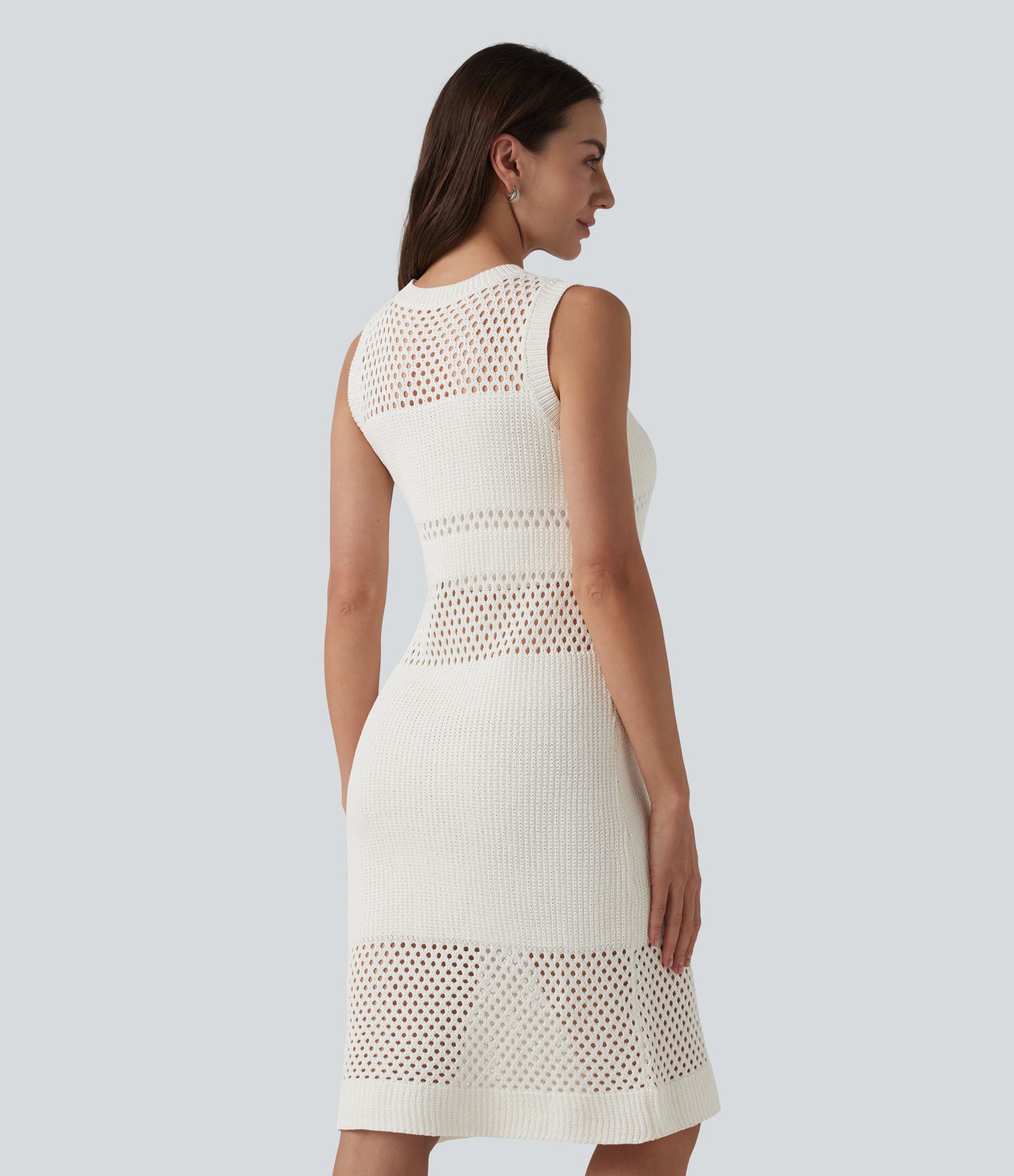 Round Neck Sleeveless Cut Out Mini Dress