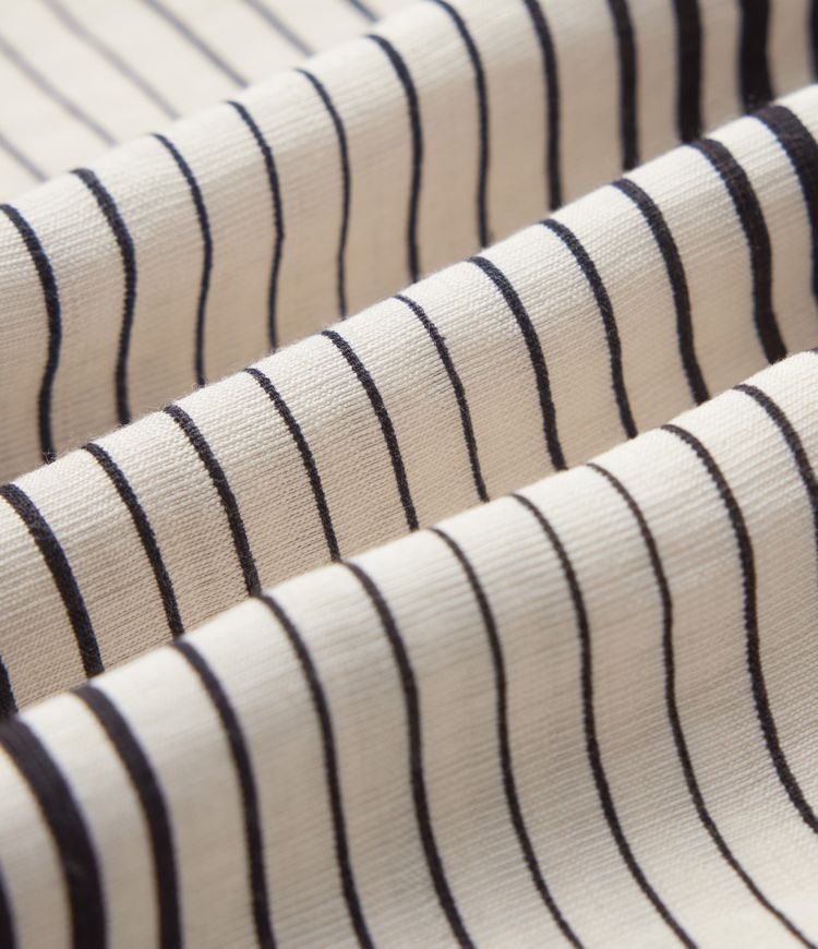 Pantalon large 7/8 taille haute à rayures avec poches