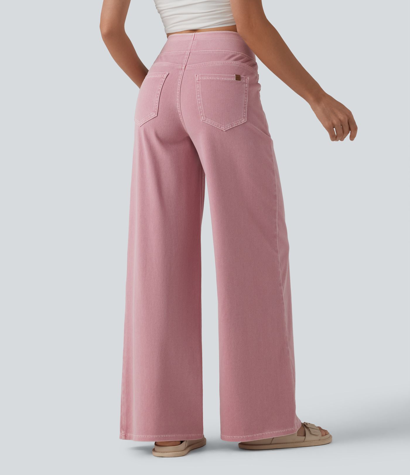 Halara Flex™ High Waisted Wide Leg Colorful Casual Jeans with Pockets Halara Flex™ High Waisted Wide Leg Colorful Casual Jeans with Pockets