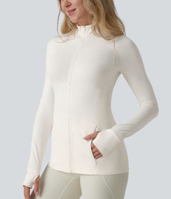 Durable Water Repellent Stand Collar Ruched Sleeve Drawstring Thumb Holes Hiking 3-in-1 Jacket with Pockets