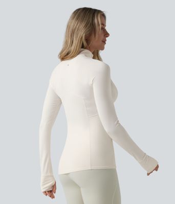 Durable Water Repellent Stand Collar Ruched Sleeve Drawstring Thumb Holes Hiking 3-in-1 Jacket with Pockets