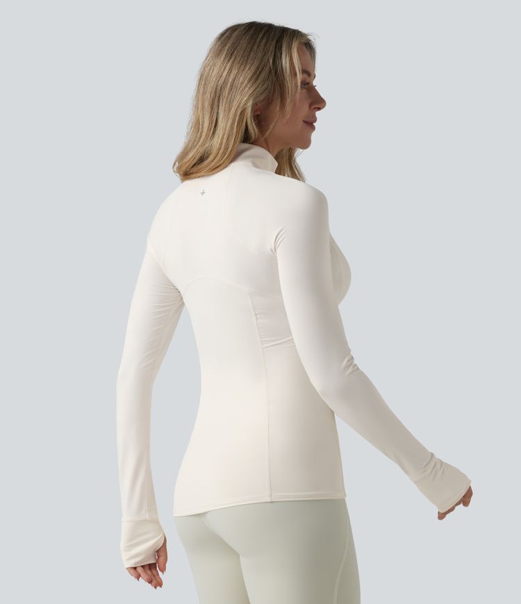 Durable Water Repellent Stand Collar Ruched Sleeve Drawstring Thumb Holes Hiking 3-in-1 Jacket with Pockets