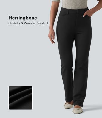 Halara Flex™ High-waisted Herringbone Suit Work Bootcut Pants with Pockets
