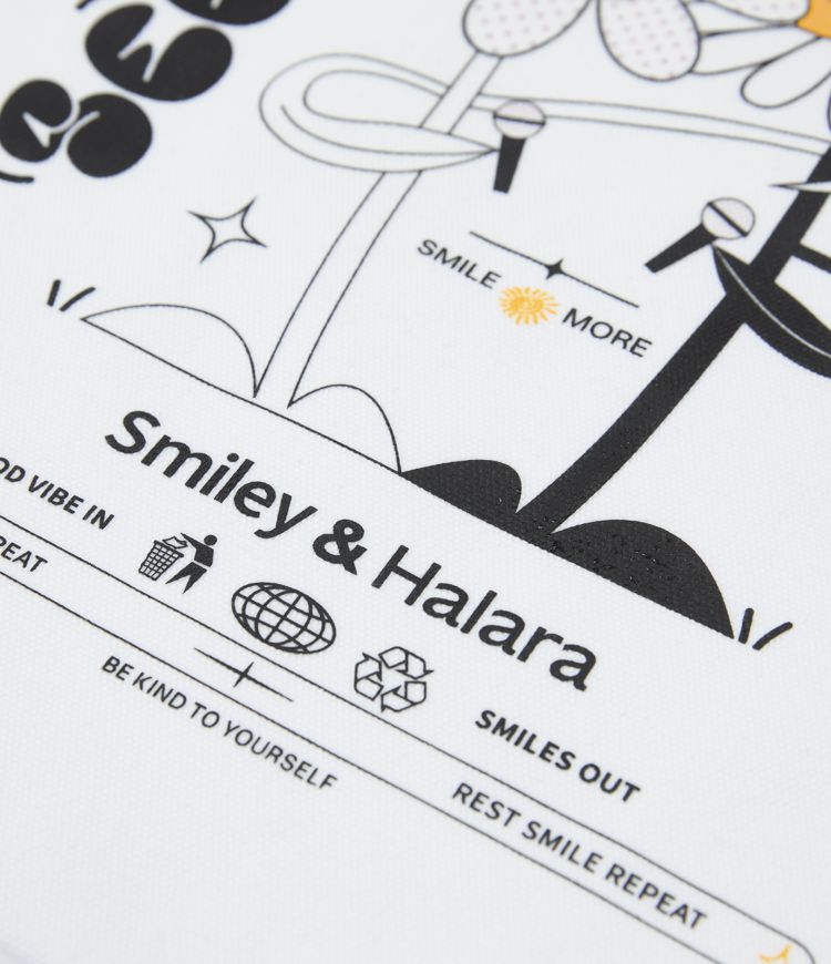 Halara X Smiley® Casual Canvas Tote Bag
